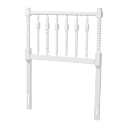Baxton Studio Juliette Turned Spindle Headboard - Crafted Wood Panel with Decorative Spoke Design for Cottage Farmhouse Bedroom, Twin, White